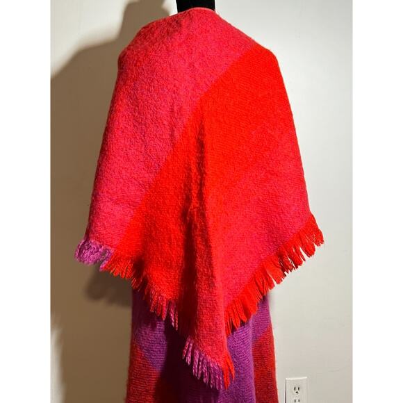 VTG Lena Rewell Finland Red/Purple Wool Shawl and Long Skirt XS/S Stunning! - Picture 4 of 10